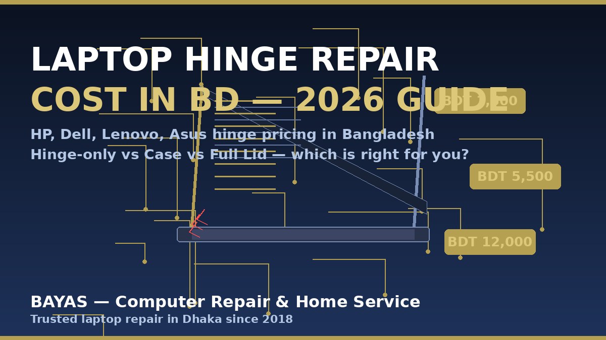 Laptop Hinge Repair Cost in BD — Complete 2026 Guide — BAYAS Computer Repair Dhaka